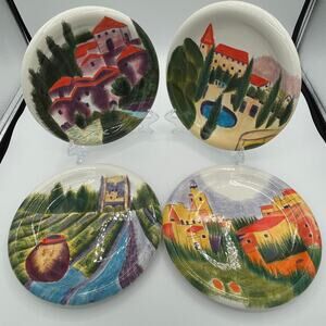 Certified International Provence 8" Plates Linda Montgomery Set 4